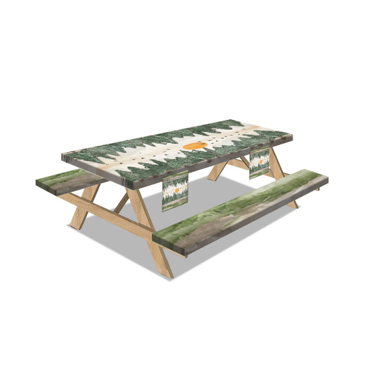 Camping Pines Outdoor Picnic Table Cover with Bench Covers (3 Pcs Set)