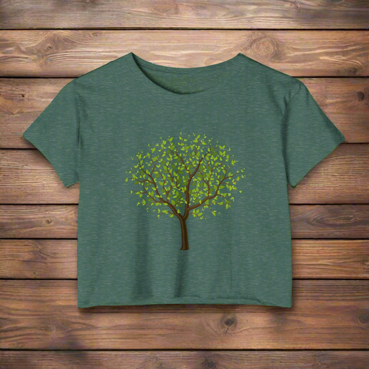 Leafy Green Tree Women's Festival Crop Top