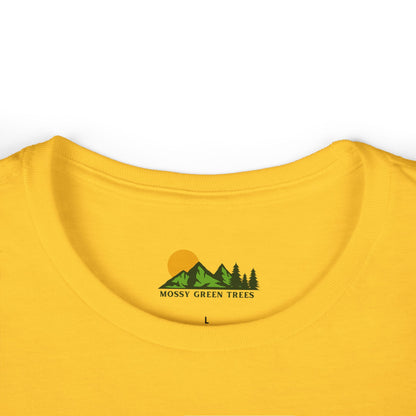 Women’s Mountain Landscape Tee — Retro Forest Graphic T-Shirt