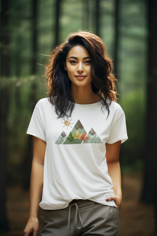 Fall Morning Mountain - Women's Mountain T-Shirt