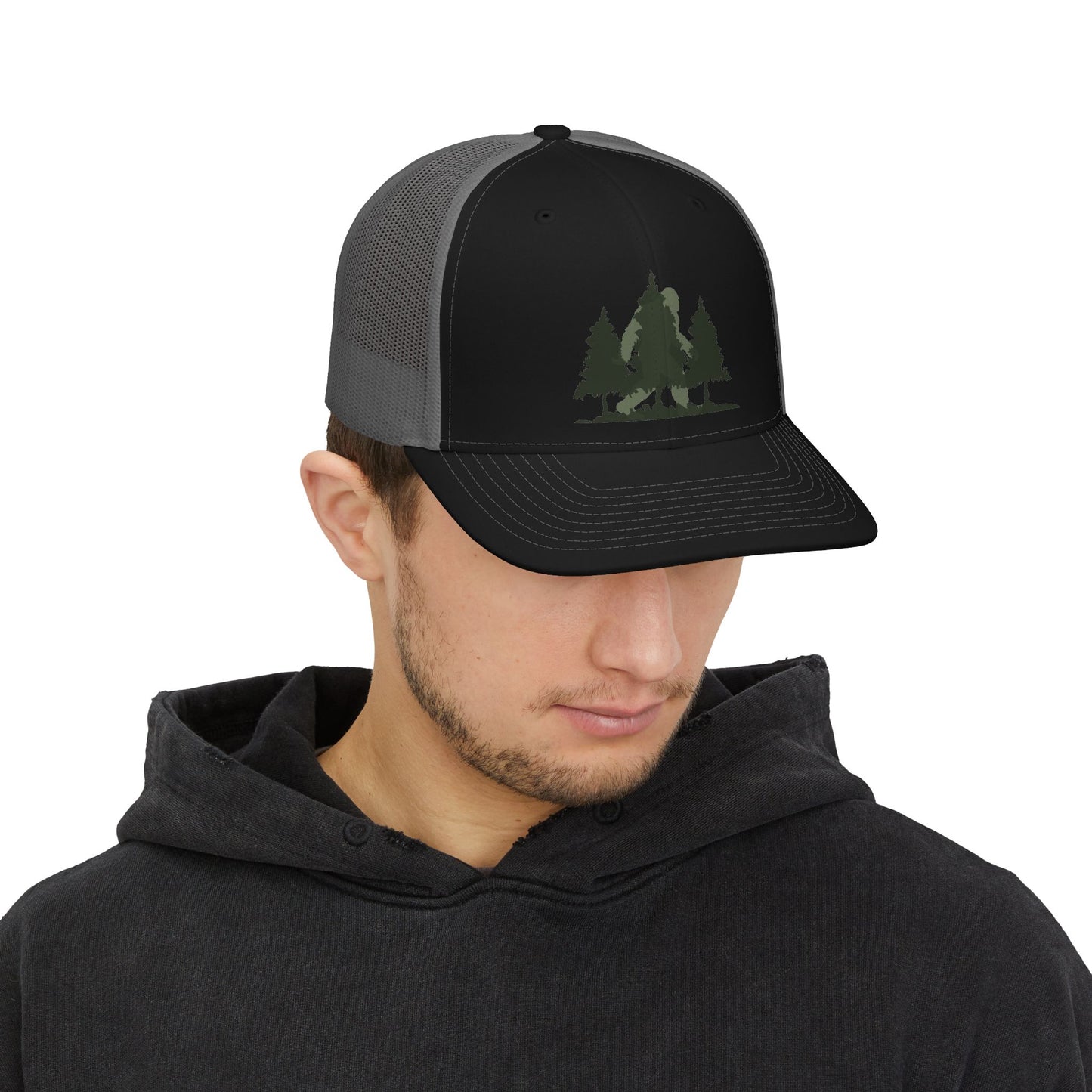 Trucker Cap — Forest Bigfoot Silhouette Snapback