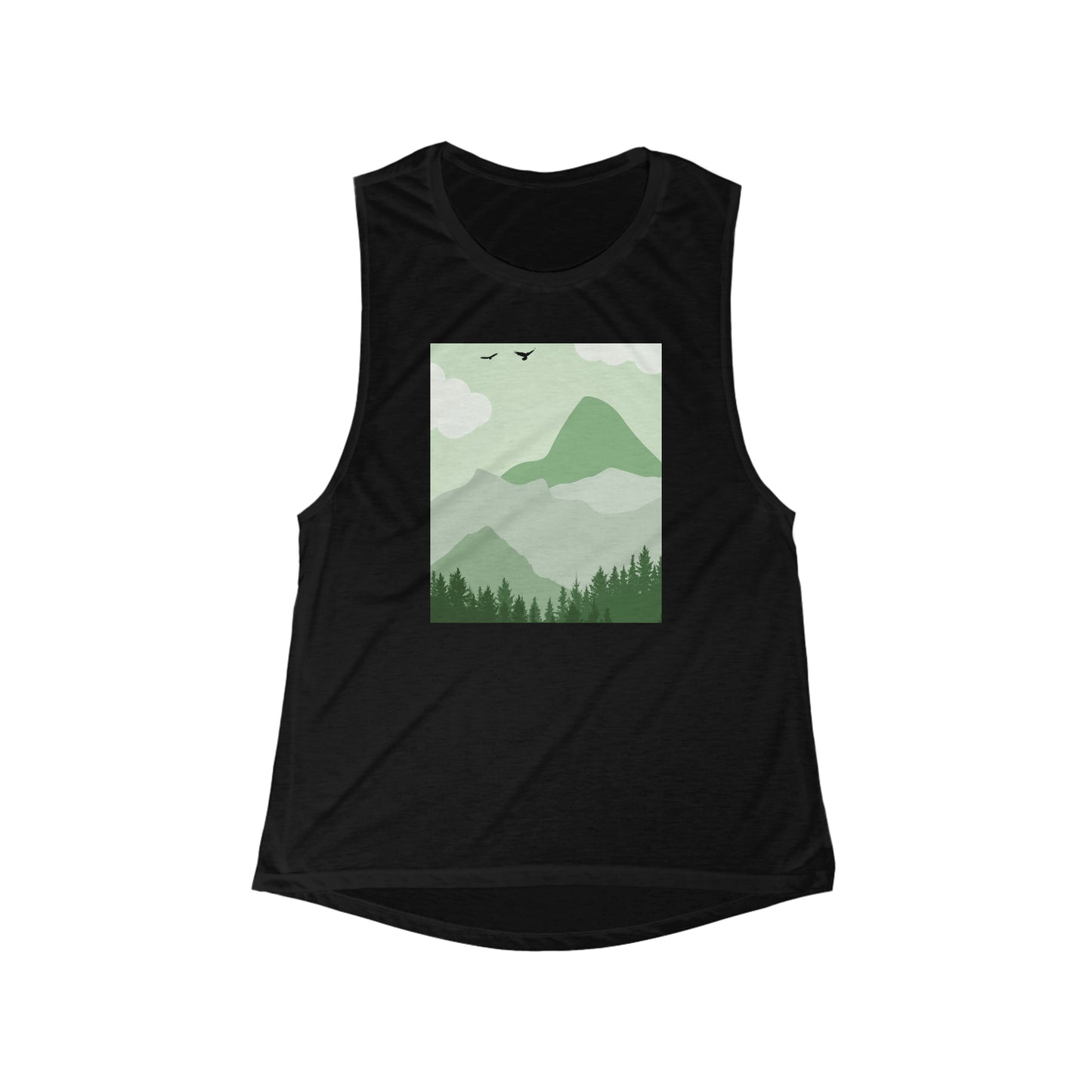 Mint Forest Women's Flowy Scoop Muscle Tank