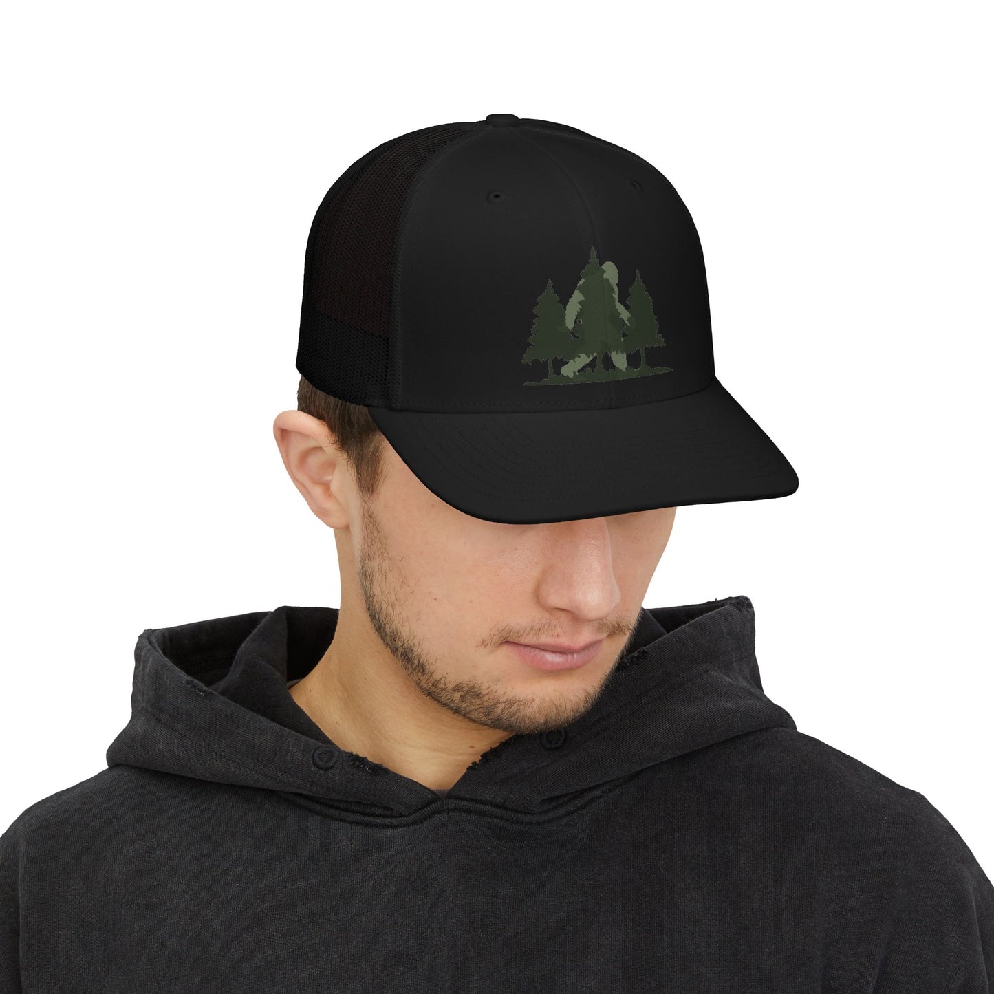 Trucker Cap — Forest Bigfoot Silhouette Snapback