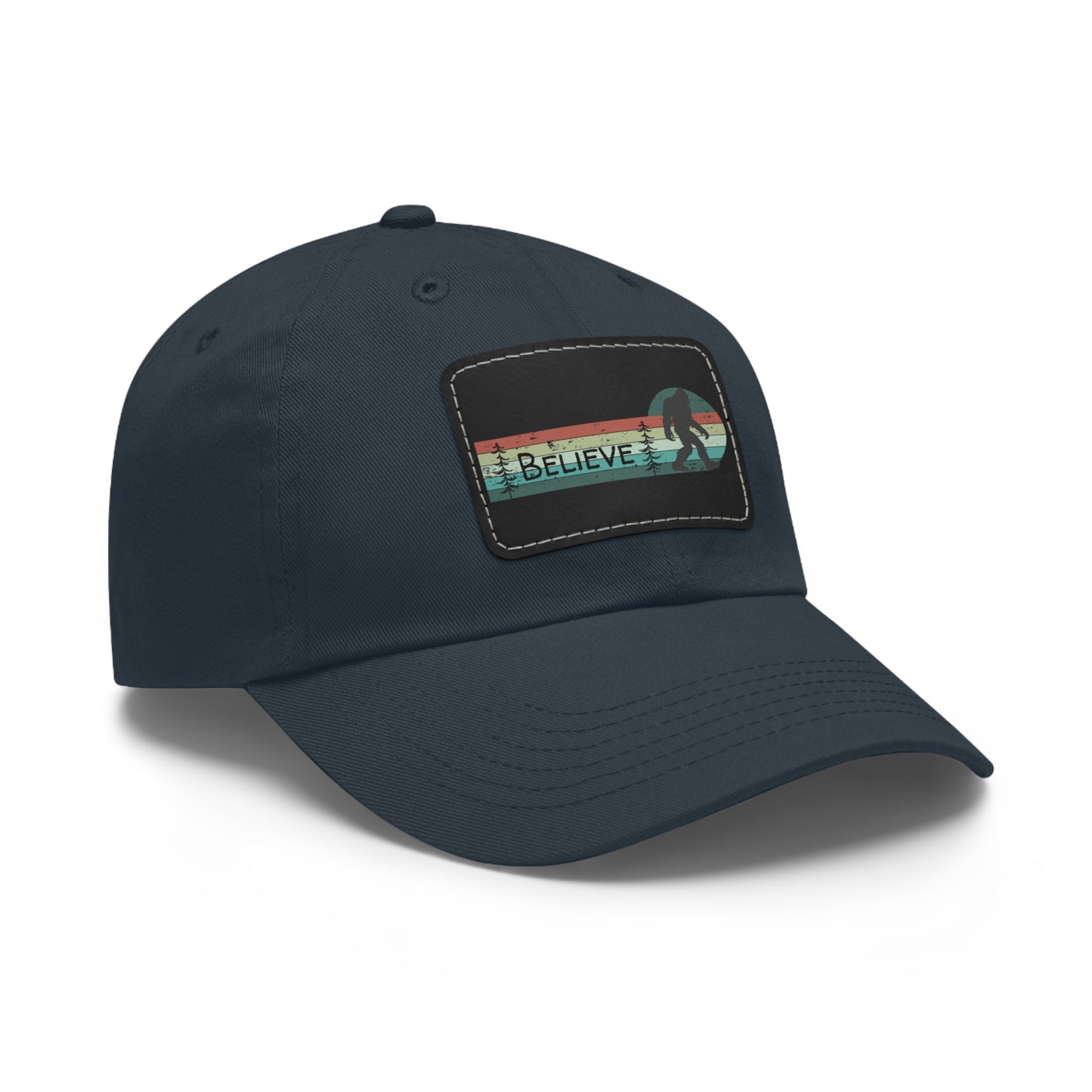 Bigfoot Believe - Hat with Leather Rectangle Patch