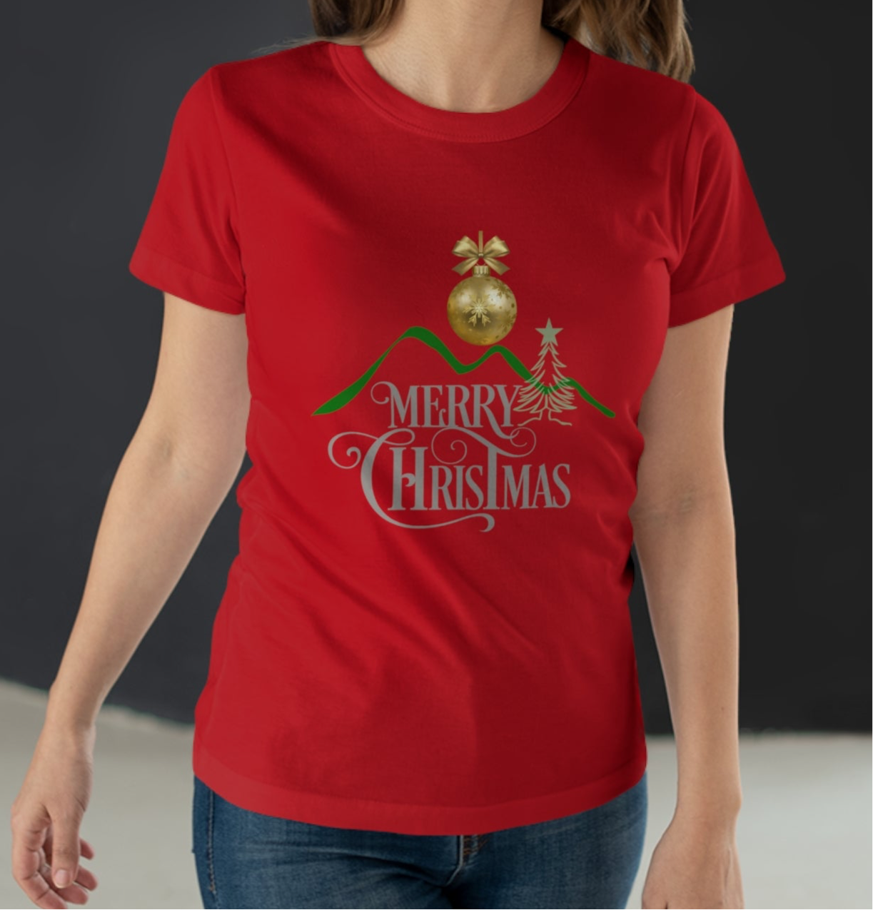 Merry Christmas Mountain Top Women's T-shirt