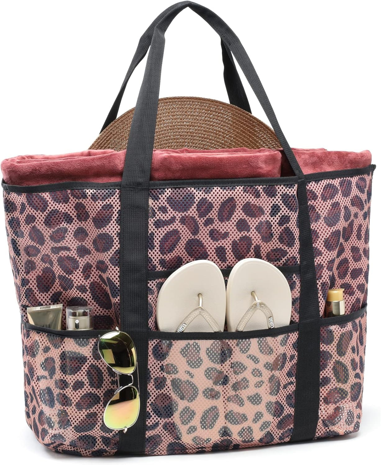 Mesh Beach Bag Family - Large Tote Bag for Cruise Pool Toys Beach Vacation Essentials