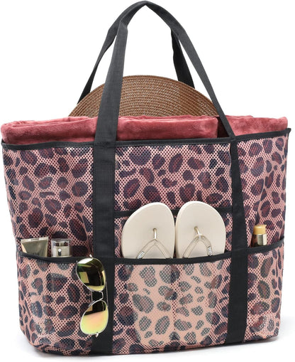 Mesh Beach Bag Family - Large Tote Bag for Cruise Pool Toys Beach Vacation Essentials