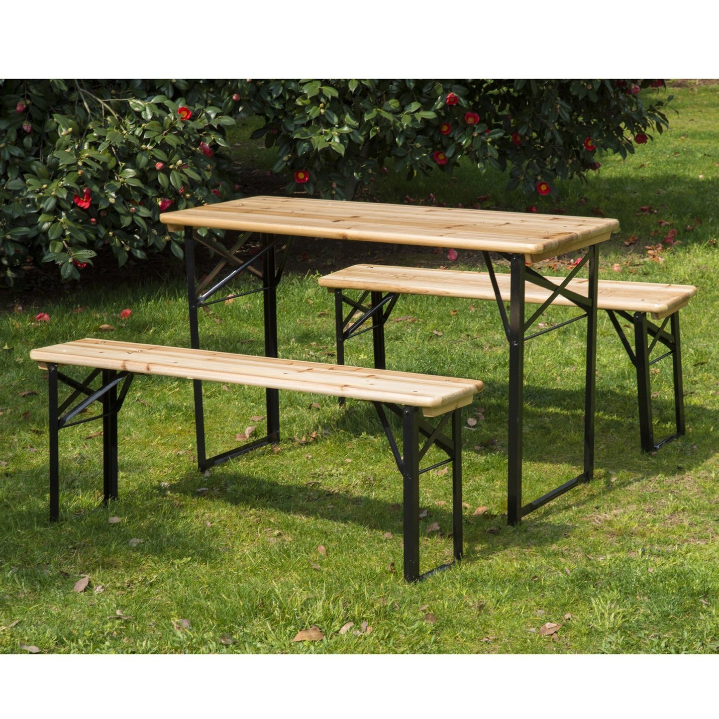 Outsunny 6 ft. (71") Portable Heavy Duty 3 Pieces Picnic Table and Bench Set