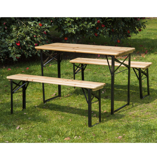 Outsunny 6 ft. (71") Portable Heavy Duty 3 Pieces Picnic Table and Bench Set