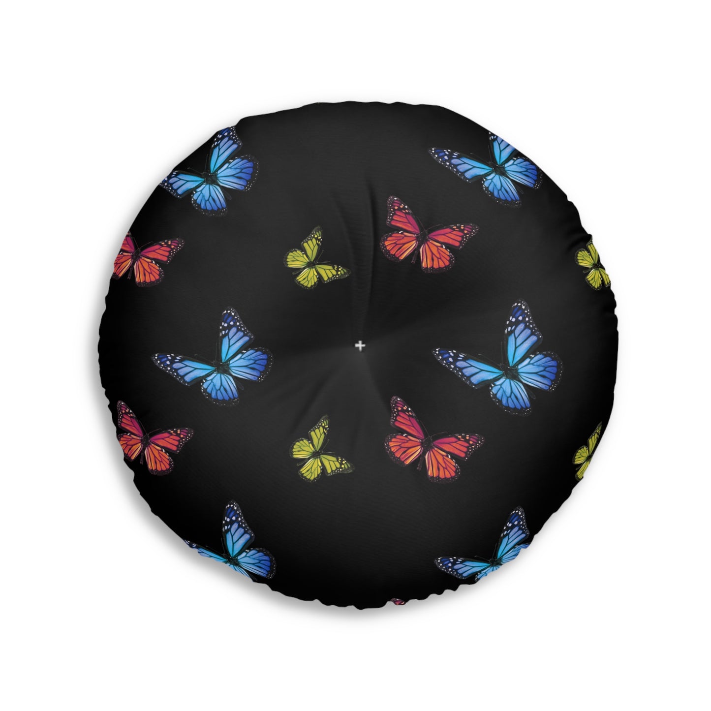 Butterfly Tufted Floor Pillow, Round