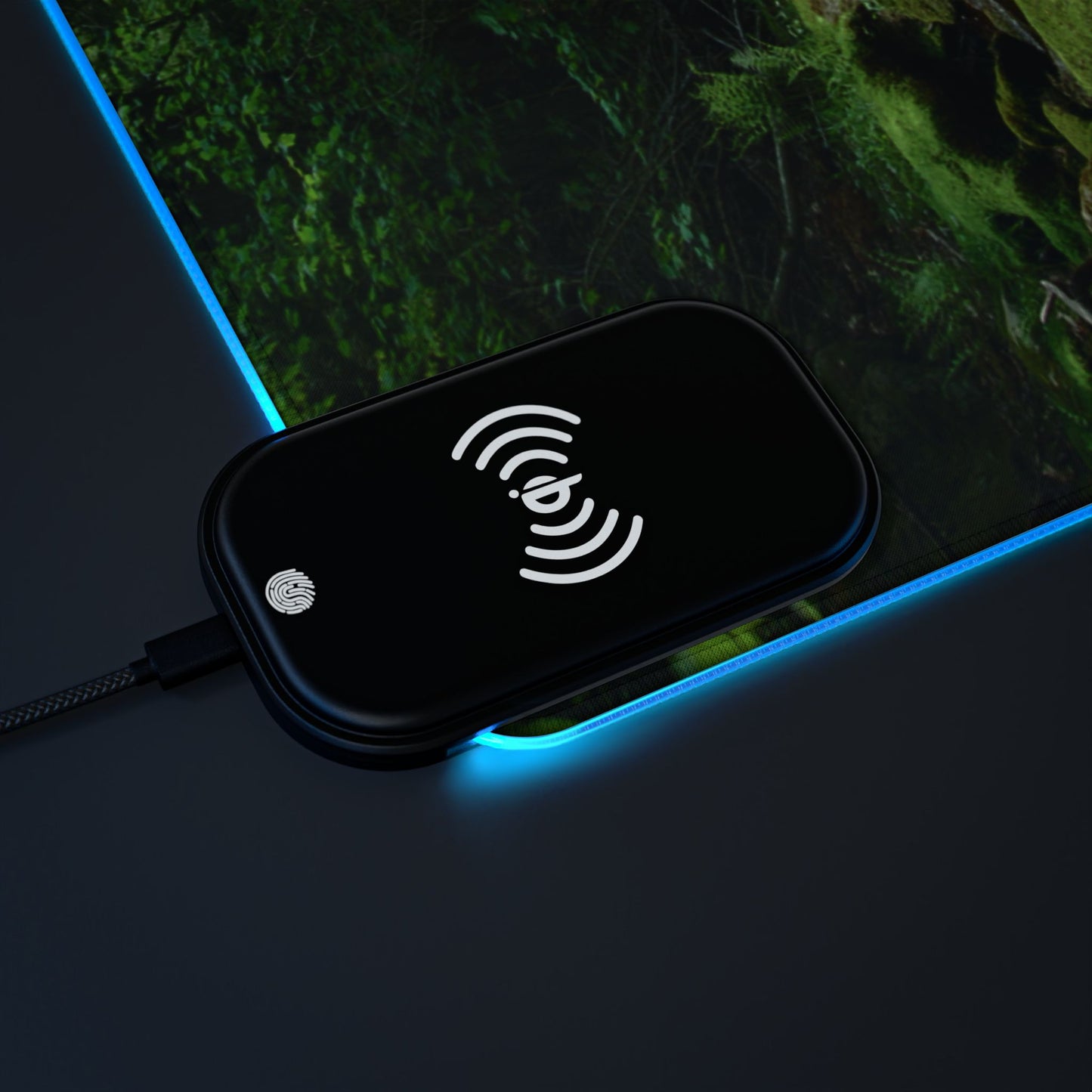 Walk In The Woods LED Gaming Mouse Pad, Wireless Charging