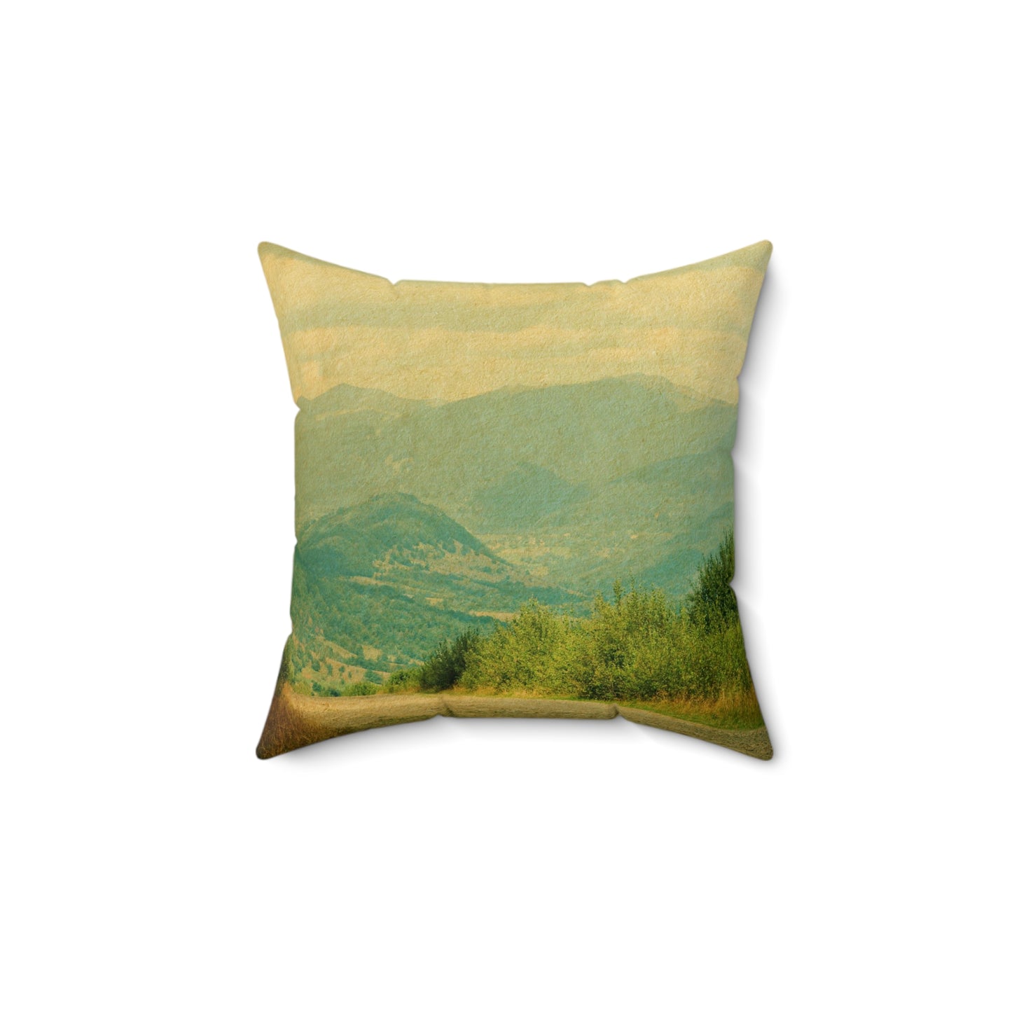 Country Roads Spun Polyester Square Pillow