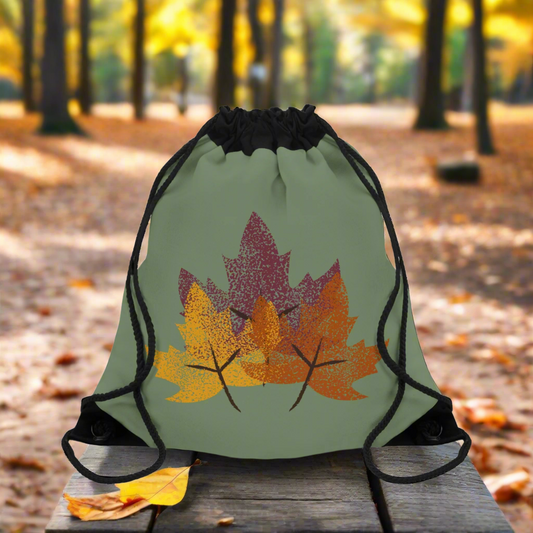 Fall Leaves Drawstring Bag