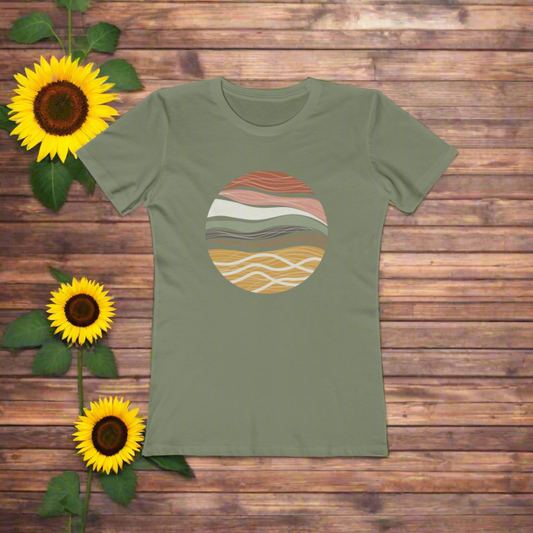 Mossy Mountain Waves - The Boyfriend Tee for Women