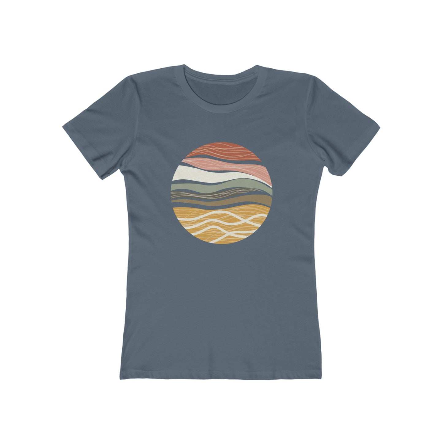 Mossy Mountain Waves - The Boyfriend Tee for Women