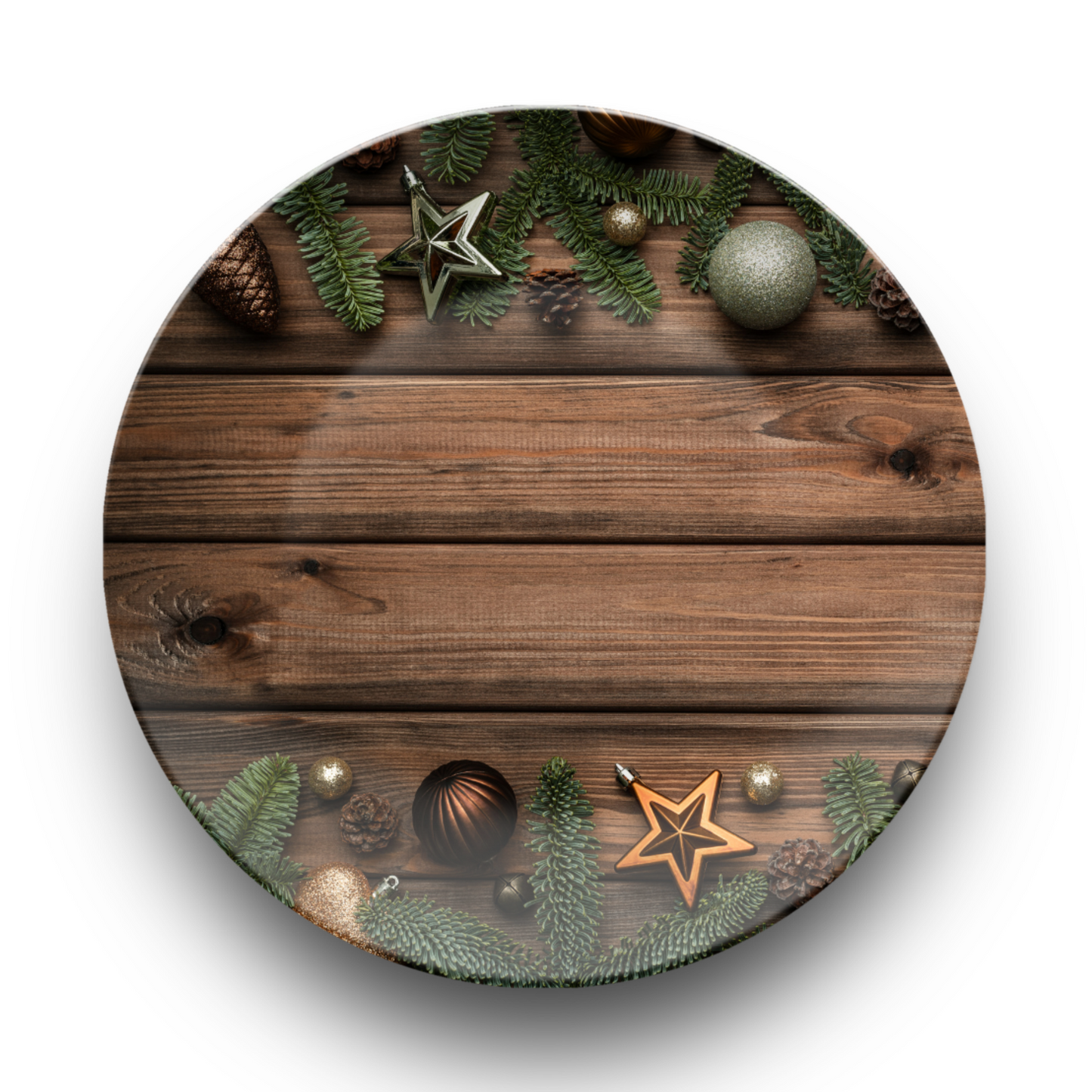 Rustic Garland Christmas Plate