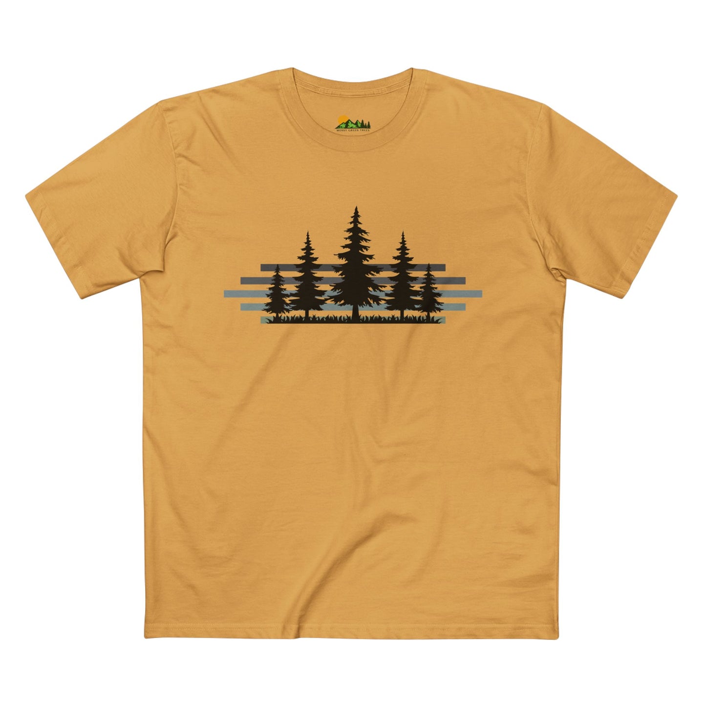 Forest Silhouette Tee — Pine Tree Graphic Shirt for Outdoor Lovers