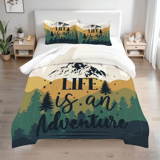 Let the Adventure Begin Queen Comforter Set 3 Pcs