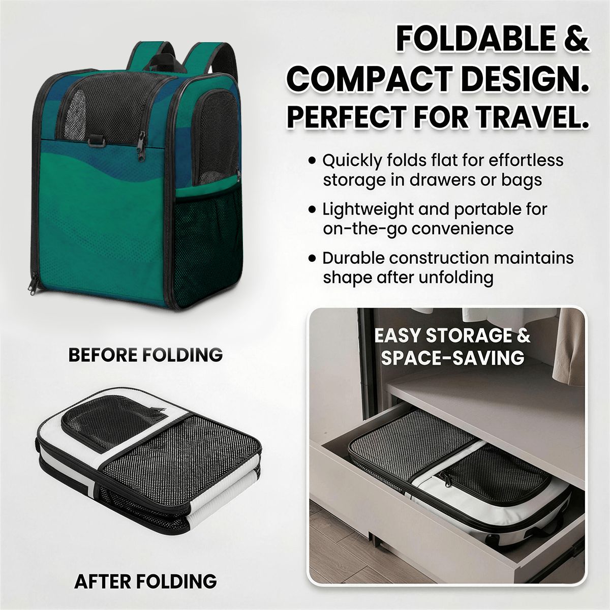 Pet Carrier Backpack - Blue Wave