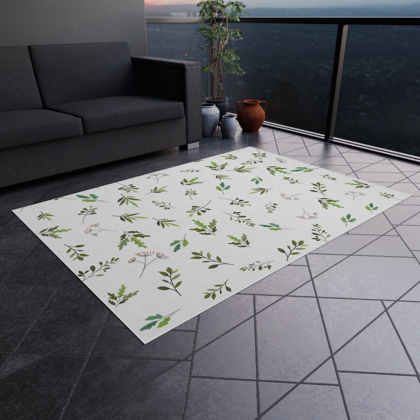 Mossy Leaves Outdoor Rug