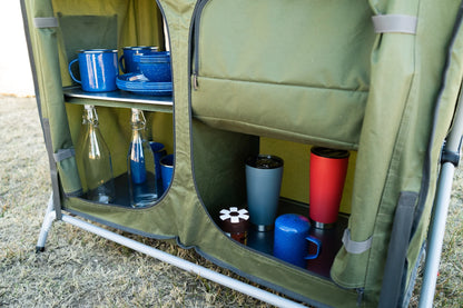 Camping Table, Gray, 34.2"Wx19.6"Dx31.5"H, New