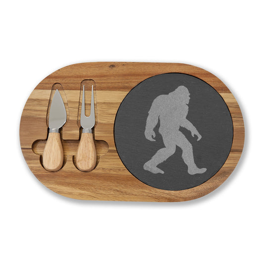 Bigfoot Charcuterie Board — Engraved Sasquatch Serving Platter
