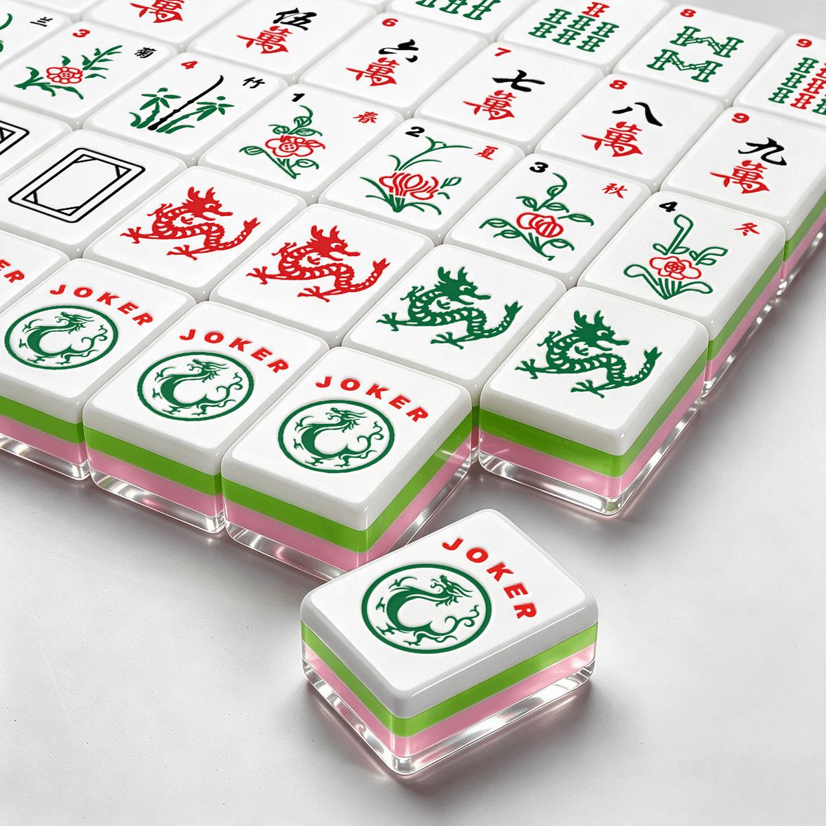 4 Layer Mahjong Tiles Set - Multiple Styles Available