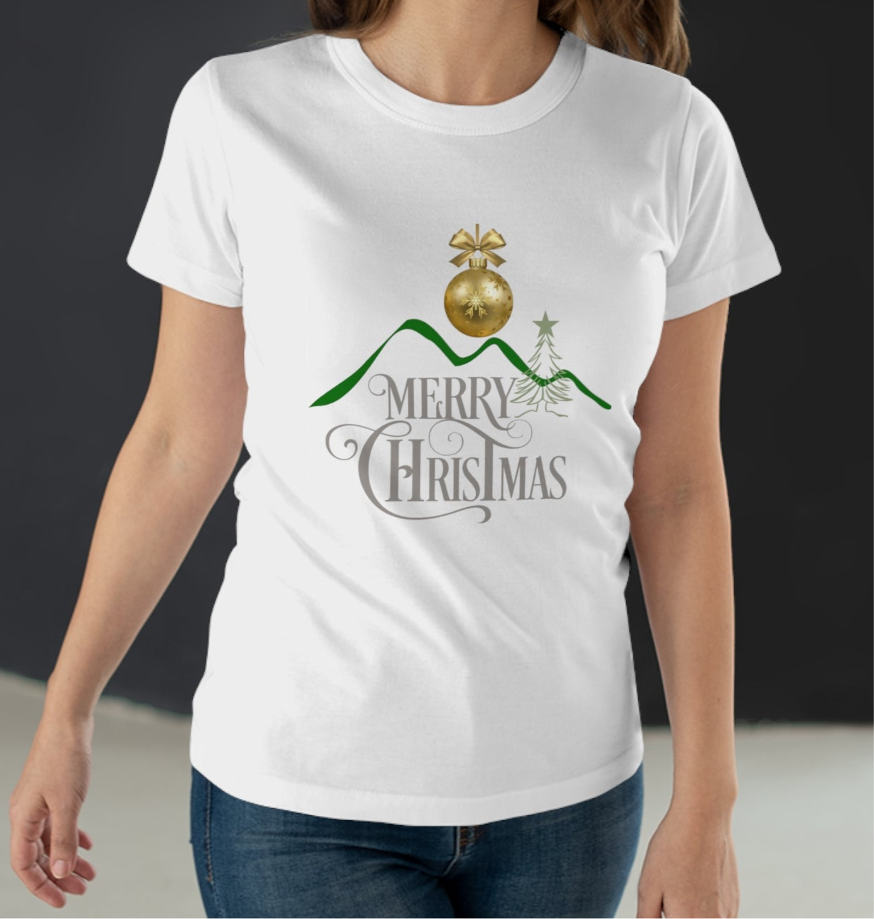 Merry Christmas Mountain Top Women's T-shirt