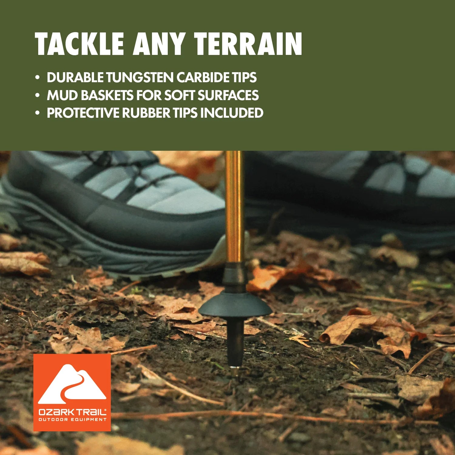 Brand Aluminum Adjustable Quick Lock Trekking Poles with Cork Grip, 2 Hiking Poles