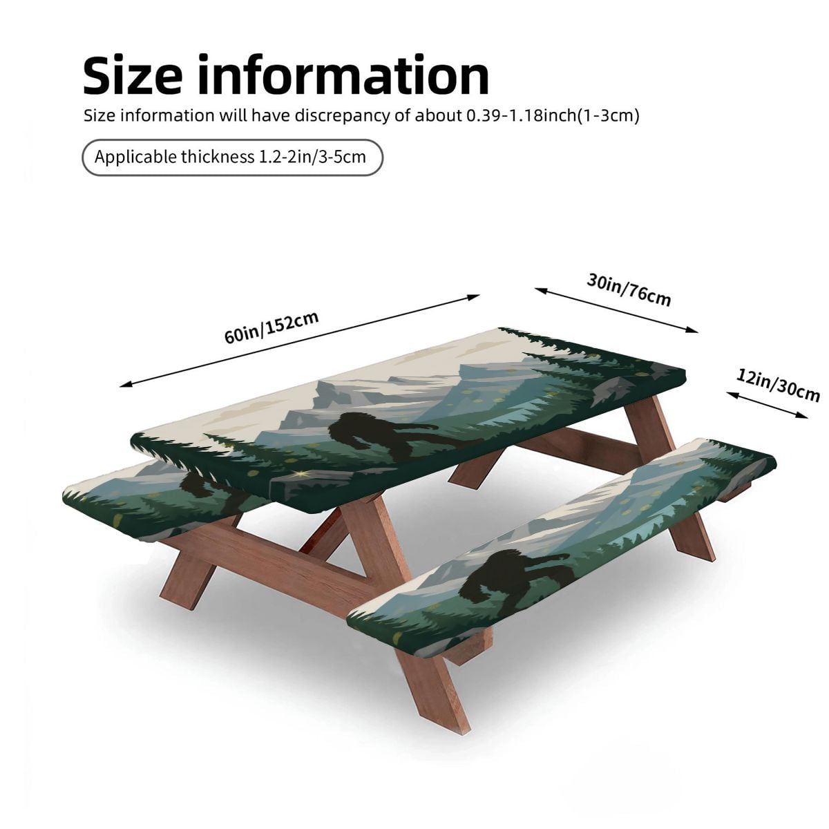 Bigfoot Picnic Table Cover with Bench Covers 5FT