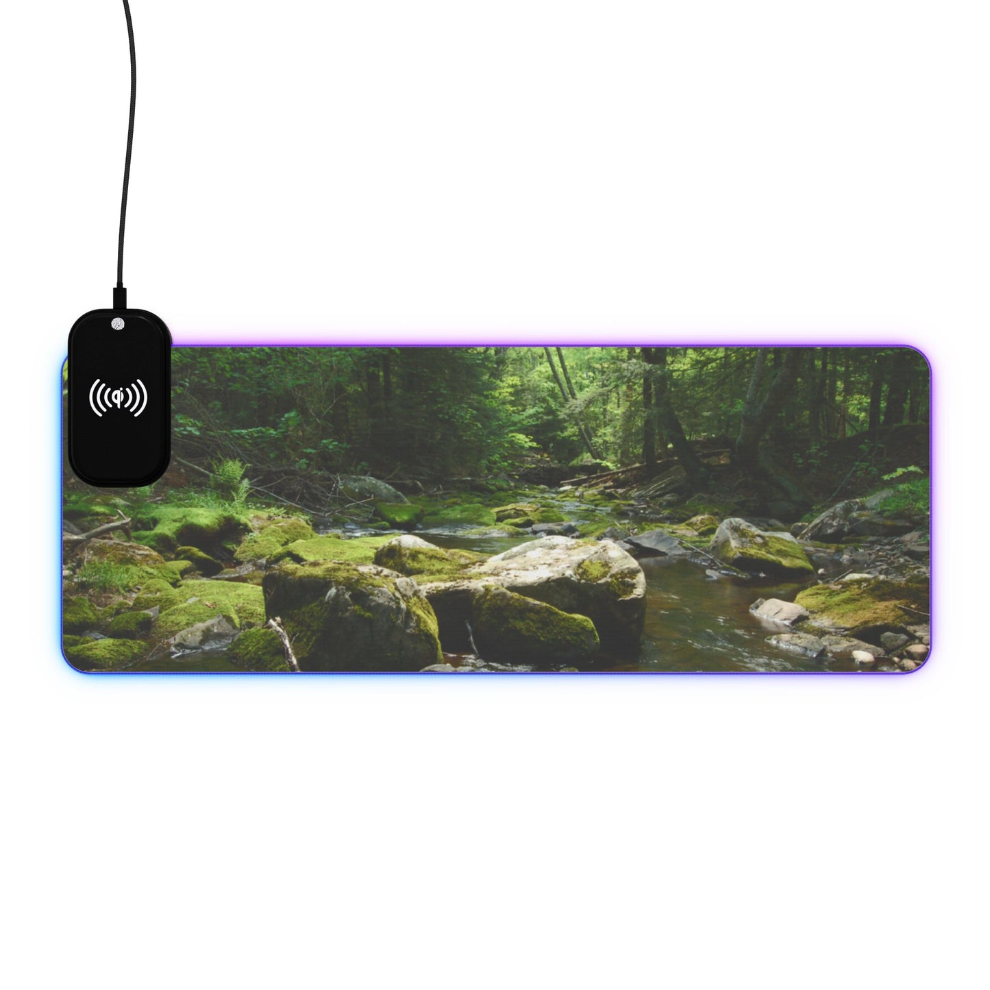 Walk In The Woods LED Gaming Mouse Pad, Wireless Charging