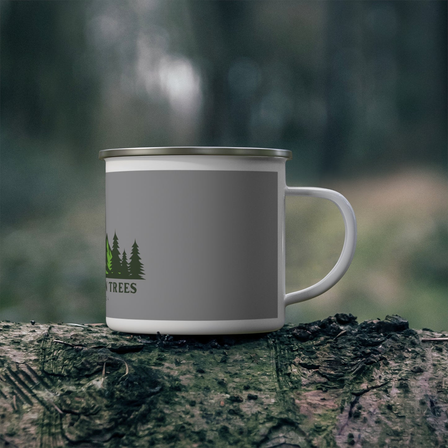 Mossy Green Trees - Enamel Camping Mug