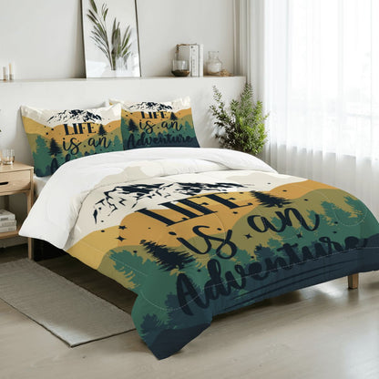 Life is an Adventure Full Size Comforter 3 Pcs Set
