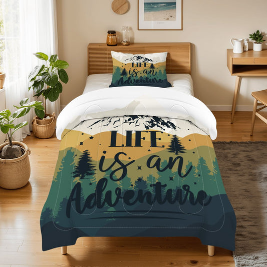 Let the Adventure Begin Twin Comforter 3 Pcs Set