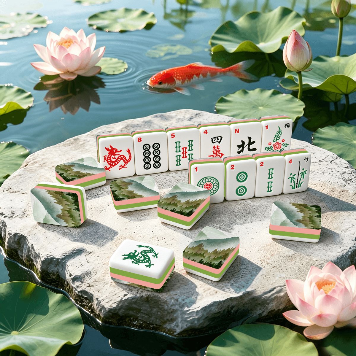 4 Layer Mahjong Tiles Set - Multiple Styles Available