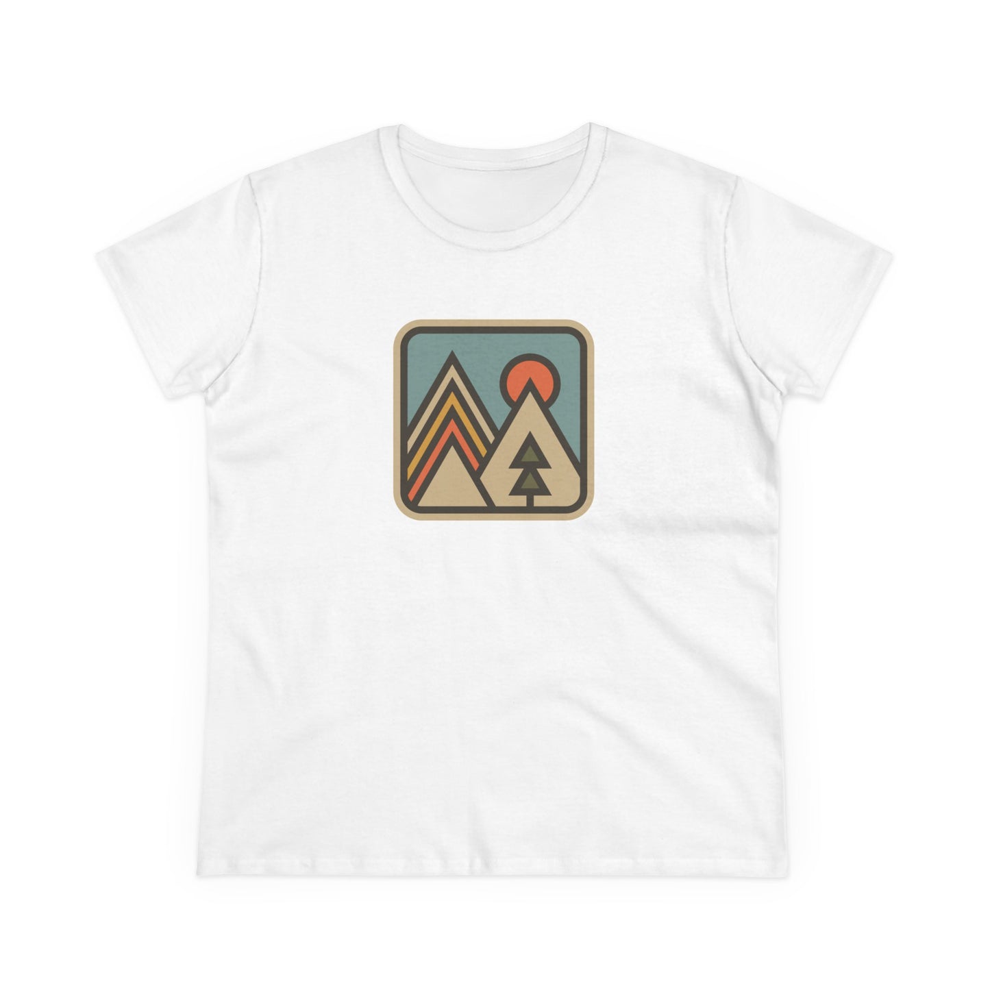 Pinetree Retro Mountain Graphic Tee — Women's Adventure Nature T-Shirt