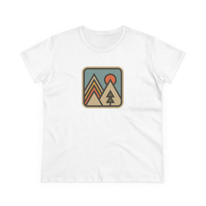 Pinetree Retro Mountain Graphic Tee — Women's Adventure Nature T-Shirt