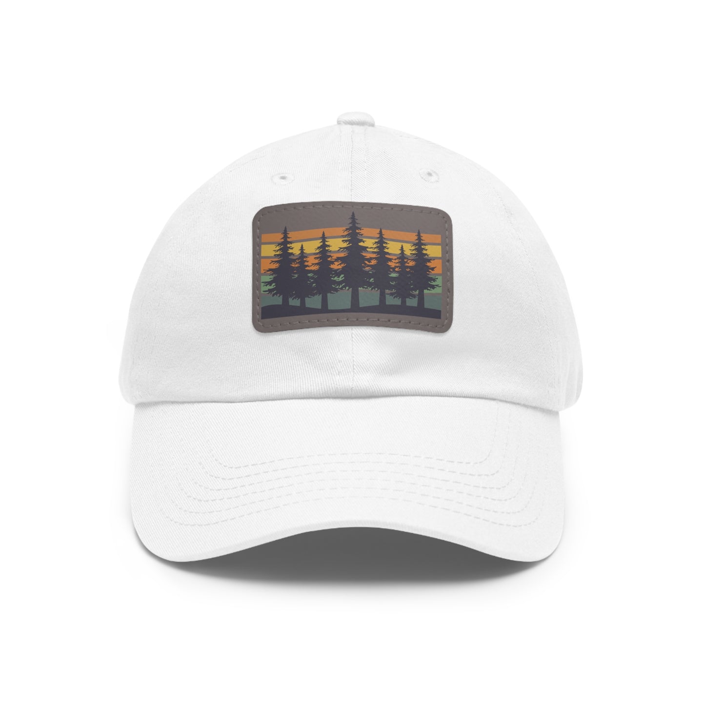 Sunset Pine Forest Cap - Leather Patch Hat