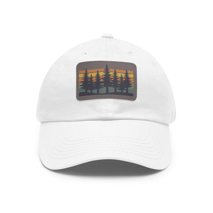 Sunset Pine Forest Cap - Leather Patch Hat