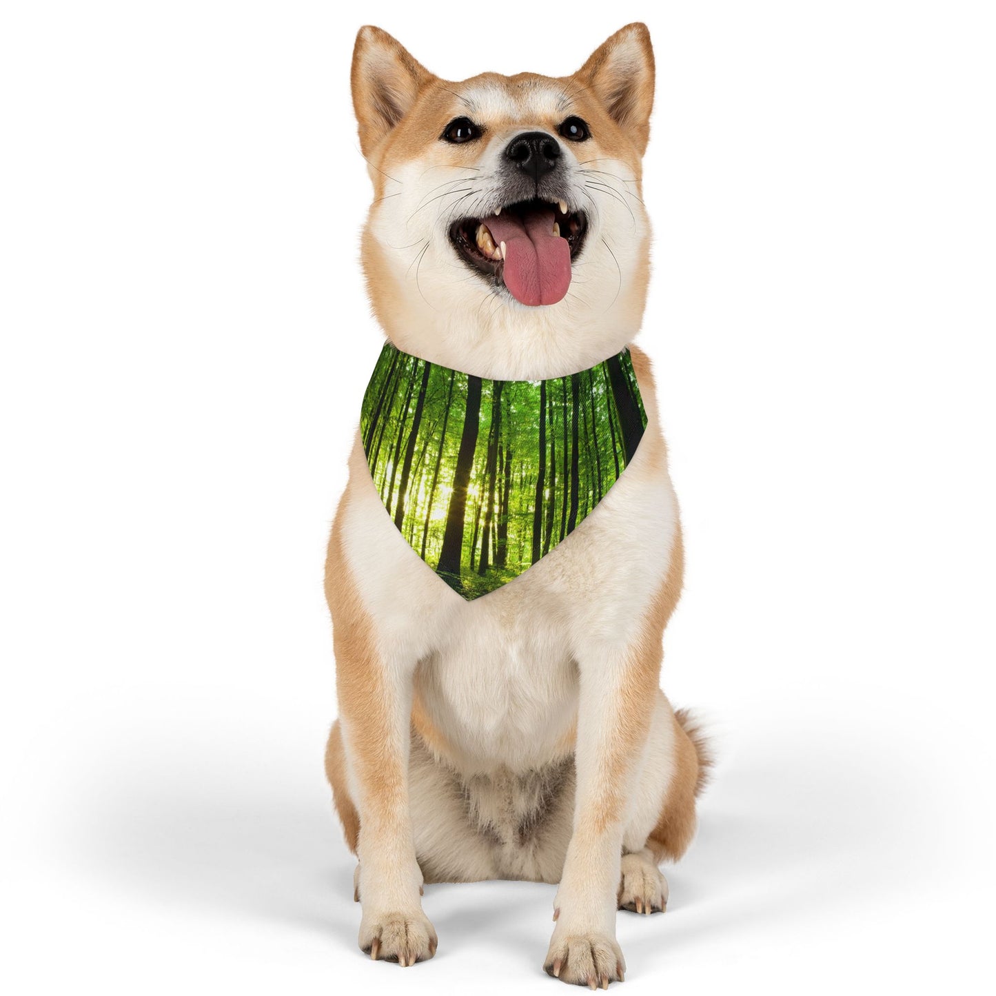 Pet Bandana Collar - Green Forest Design