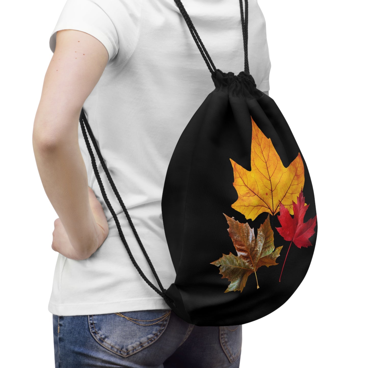 Fall Leaves Drawstring Bag