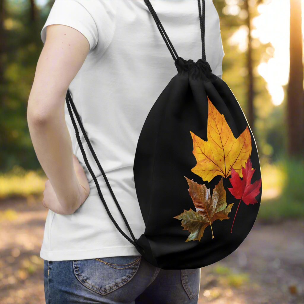 Fall Leaves Drawstring Bag