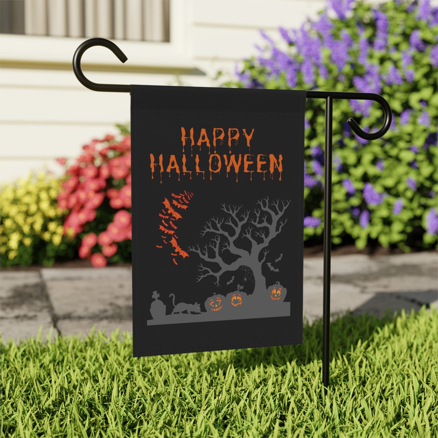 Happy Halloween Spooky Pumpkin - Garden & House Banner