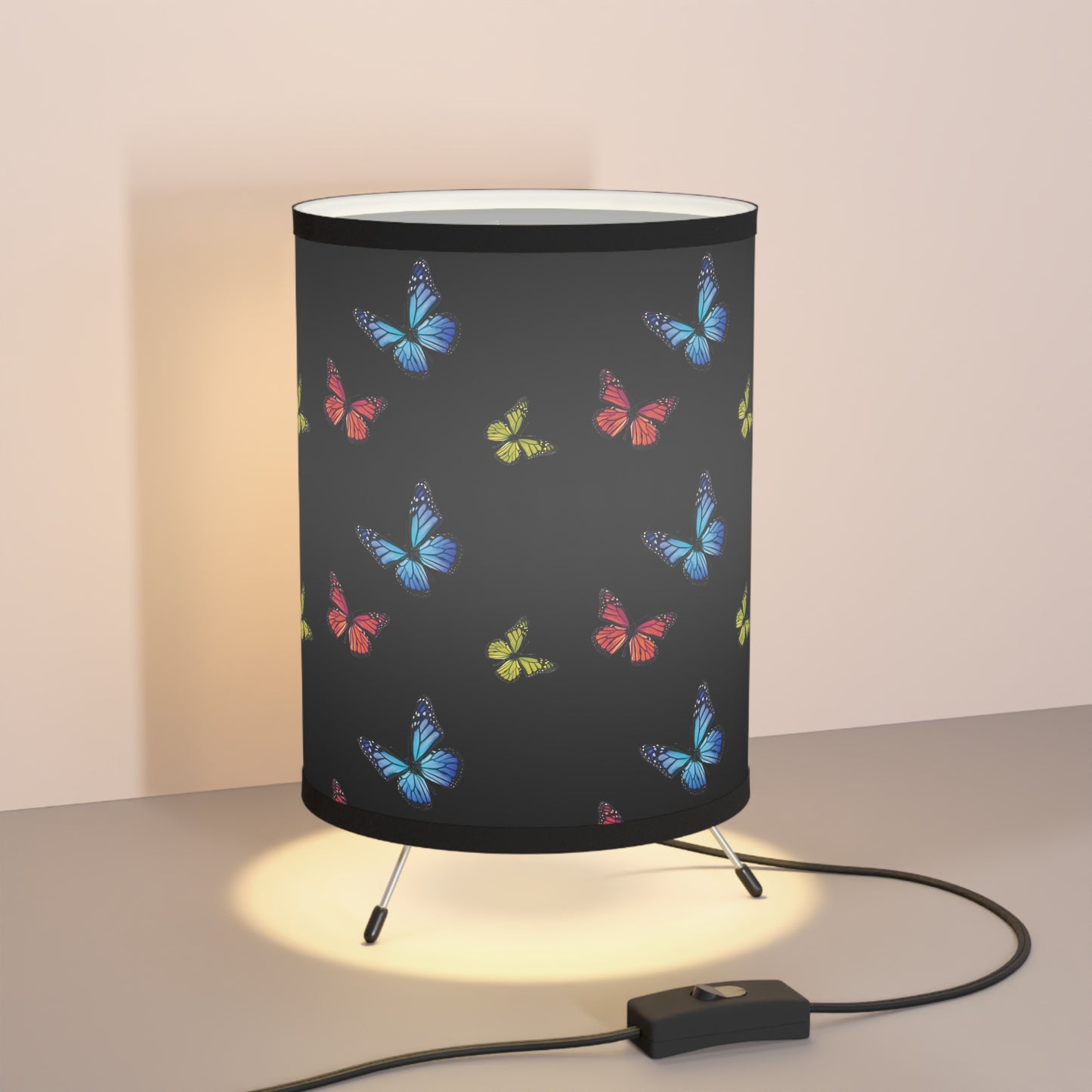 Butterfly Tripod Lamp with High-Res Printed Shade, US\CA plug