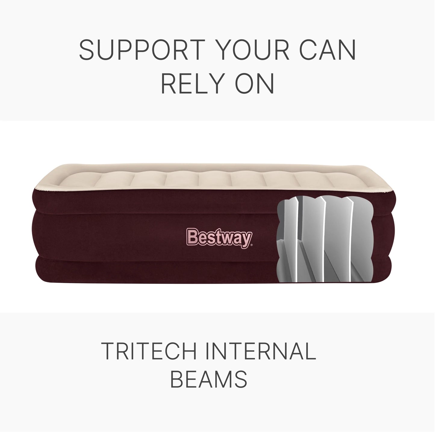 ® Maroon Tritech Airbed Twin 20" with Built-In AC Pump