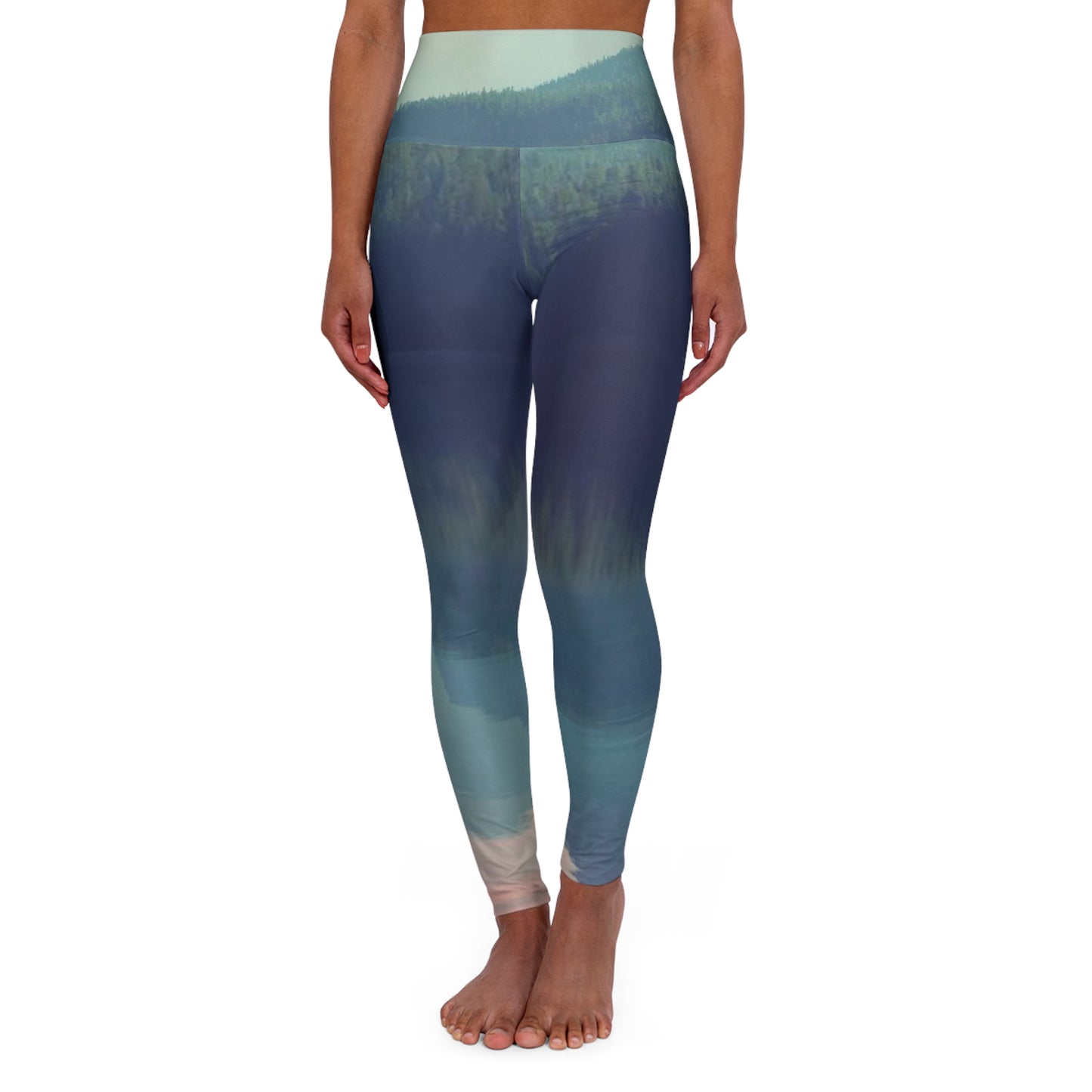 Mountain Blue High Waisted Yoga Leggings