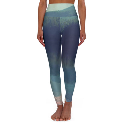 Mountain Blue High Waisted Yoga Leggings