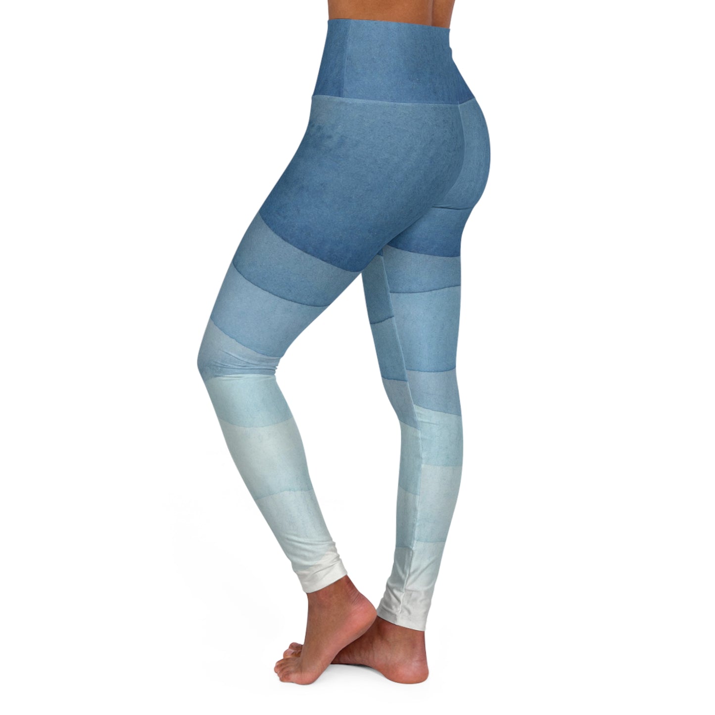 Blue Water High Waisted Yoga Leggings