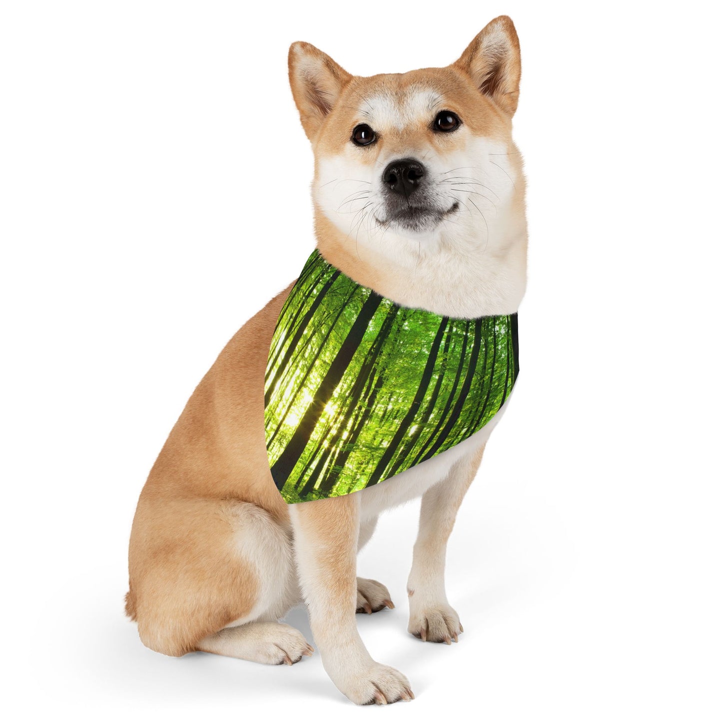 Pet Bandana Collar - Green Forest Design