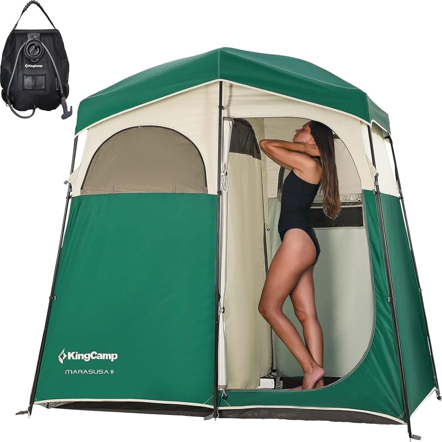 Shower Tent, Portable Privacy Tent Outdoor Camping 1/2 Room Toilet Tents with Shower Bag & Dressing Room for Beach, Camping & Hiking
